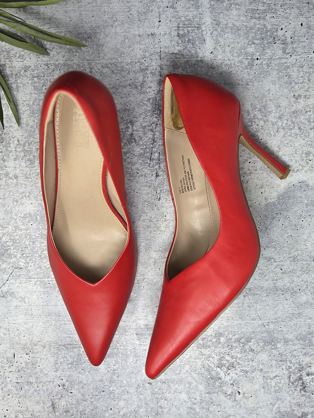 Faryl Red Pointed Toe Heels Pumps Size 12 4" Heel